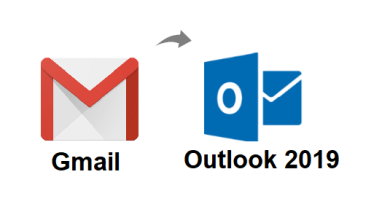 download emails from Gmail to Outlook 2019