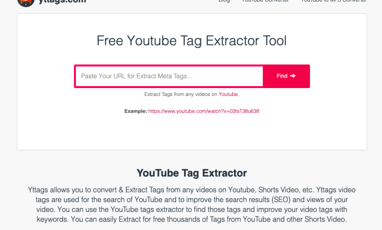 Youtube Tag Extractor