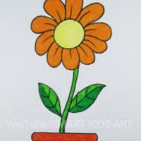 Simple Step By Step Flower Drawing For Kids | Tutorial