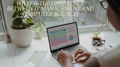 WHAT IS THE DIFFERENCE BETWEEN IT MANAGEMENT AND COMPUTER SCIENCE.